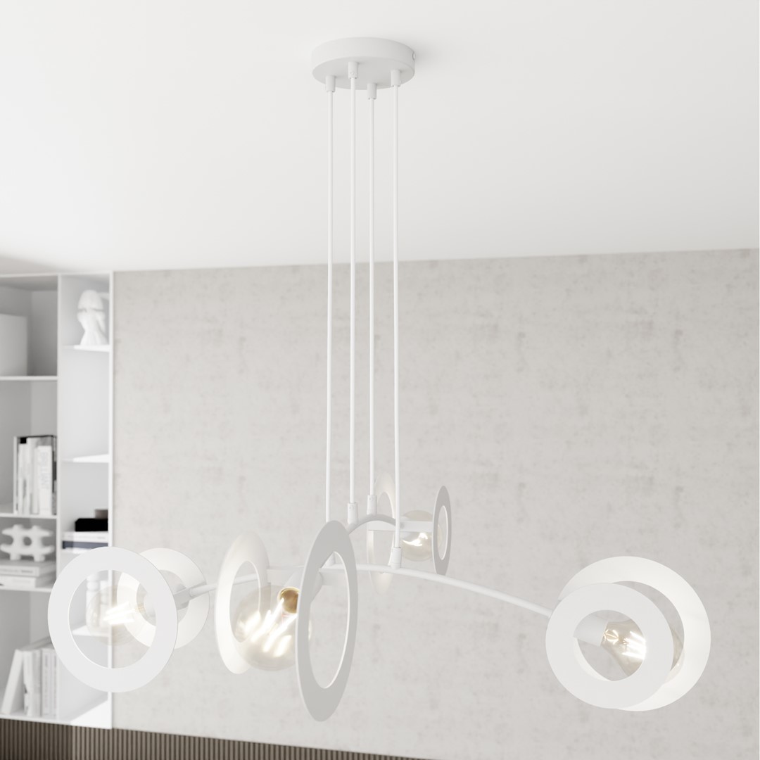 Hanglamp Deikum Wit Ø20 cm - Afbeelding 4