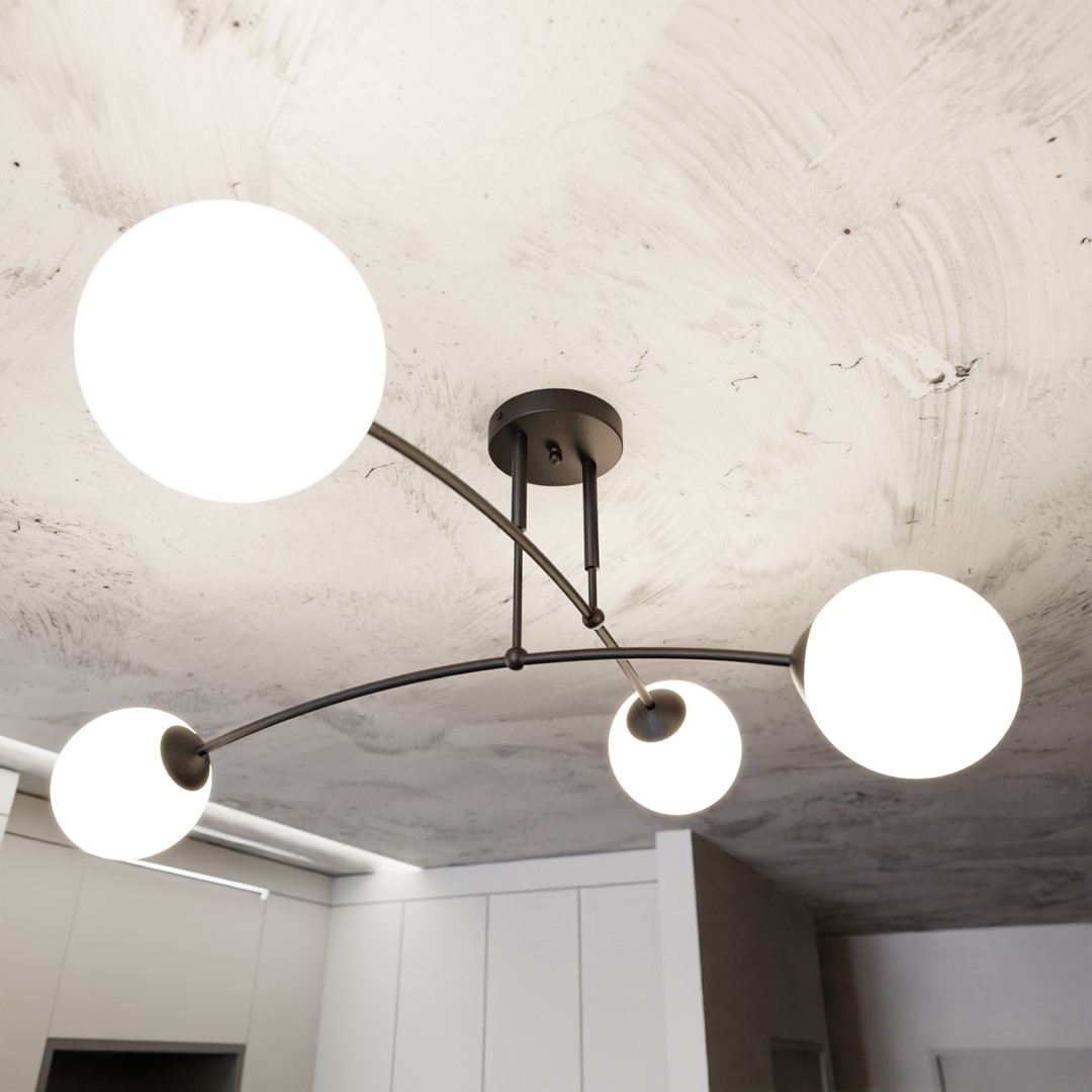 Plafondlamp Cissos Zwart Ø15 cm - Afbeelding 4