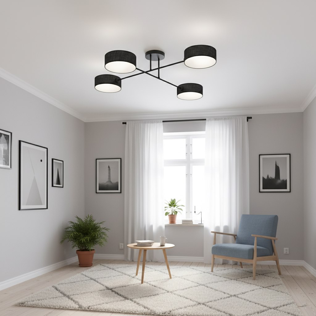 Plafondlamp Skomesta Zwart Ø20 cm - Afbeelding 4