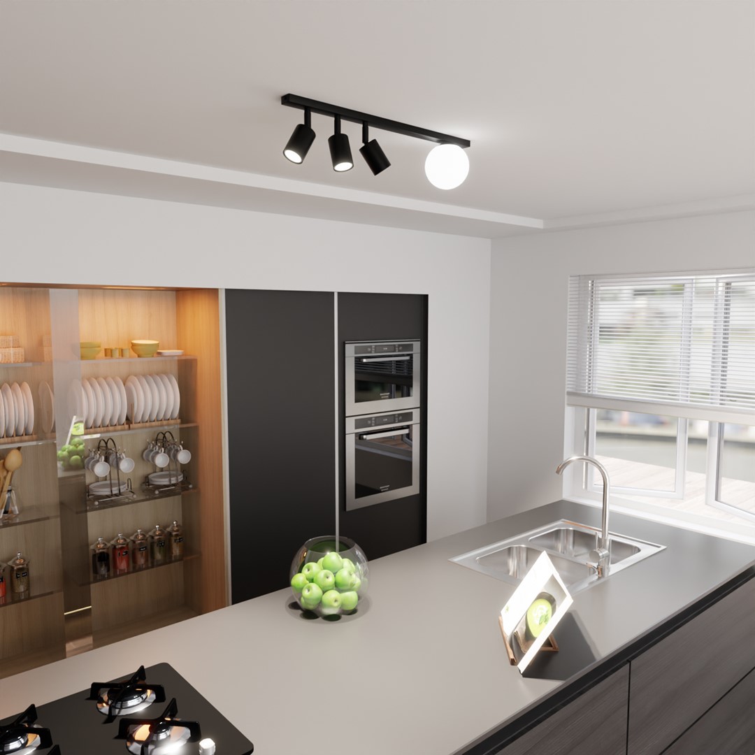 Plafondlamp Beeras Zwart Ø14 cm - Afbeelding 5