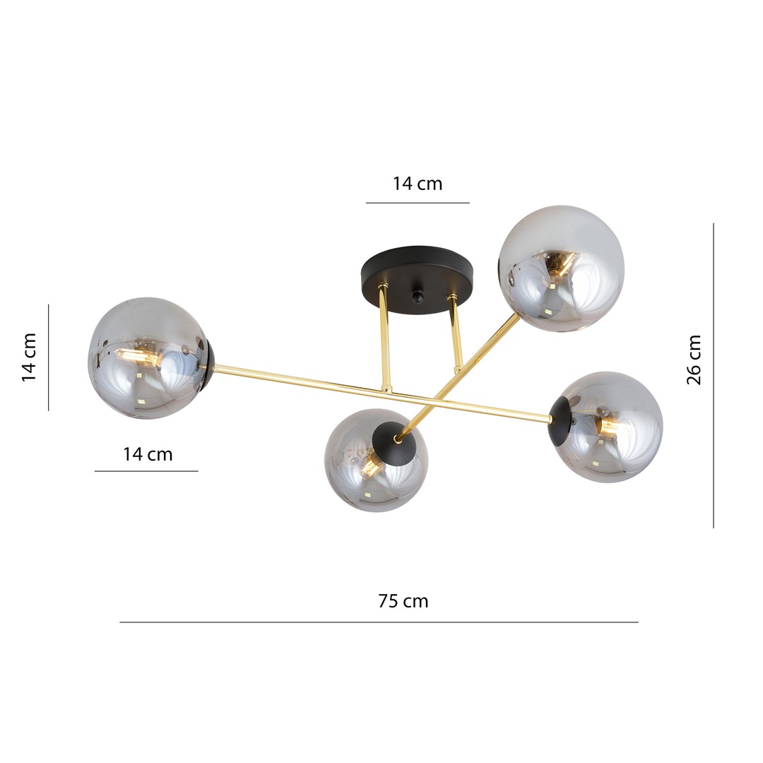 Plafondlamp Trinsak Zwart Ø14 cm - Afbeelding 6