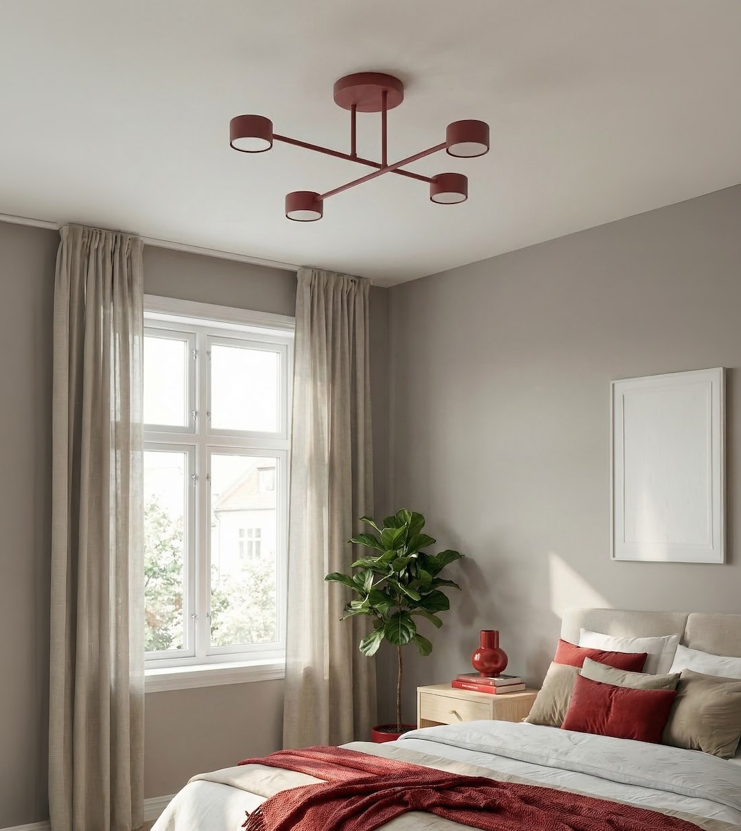 Plafondlamp Rossar Bordeaux - Afbeelding 6