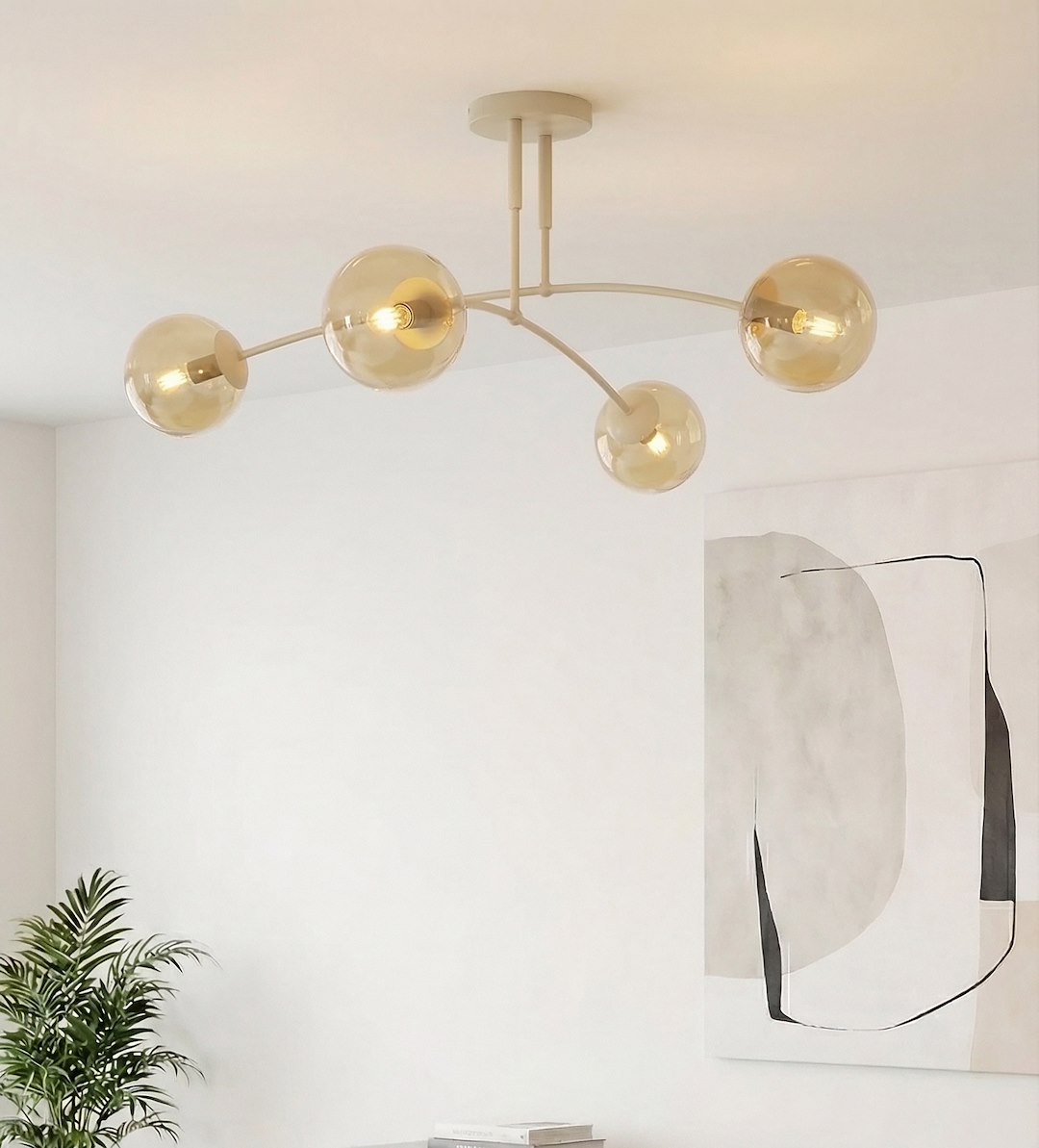 Plafondlamp Klaunsir Beige Ø14 cm - Afbeelding 6