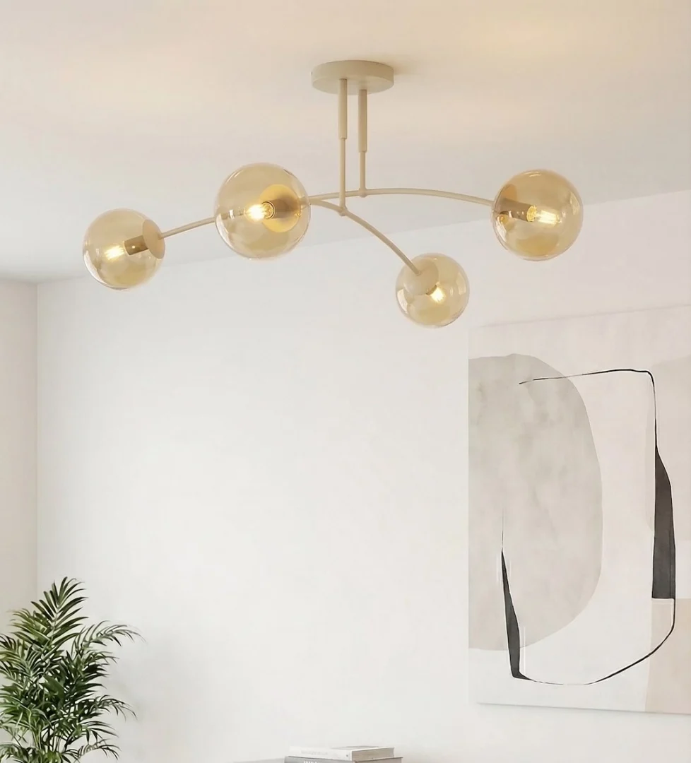 Plafondlamp Klaunsir Beige Ø14 cm - Afbeelding 6