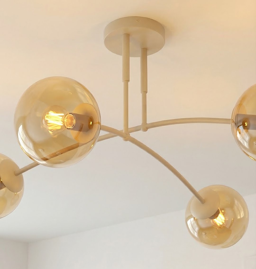 Plafondlamp Klaunsir Beige Ø14 cm - Afbeelding 7
