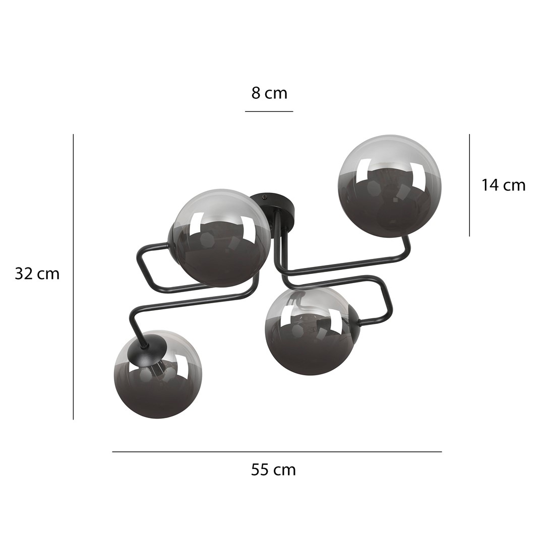 Plafondlamp Hirum Zwart Ø14 cm - Afbeelding 8