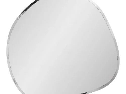 Spiegel Feermin Transparant 50 x 50 cm met organische vorm en heldere, facettenrand voor een moderne wand uitstraling