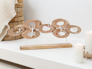 Beeld Voolen Mangohout Naturel H31 cm