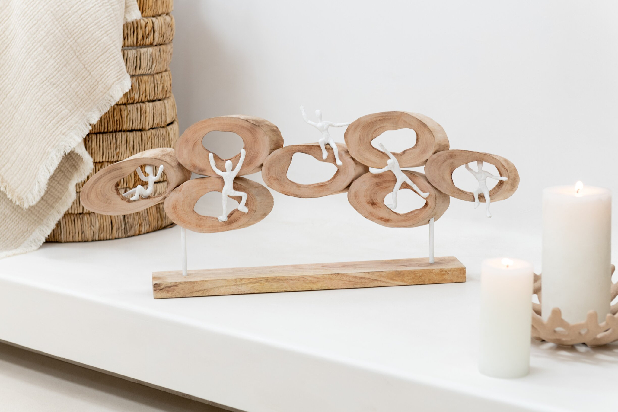 Beeld Voolen Mangohout Naturel H31 cm