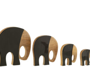 Decoratiefiguur Janella Mangohout Meerkleurig - Set van 4