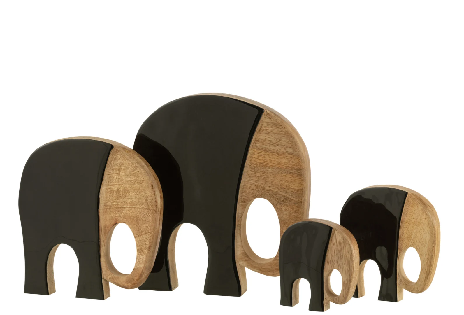 Decoratiefiguur Janella Mangohout Meerkleurig - Set van 4 - Afbeelding 3