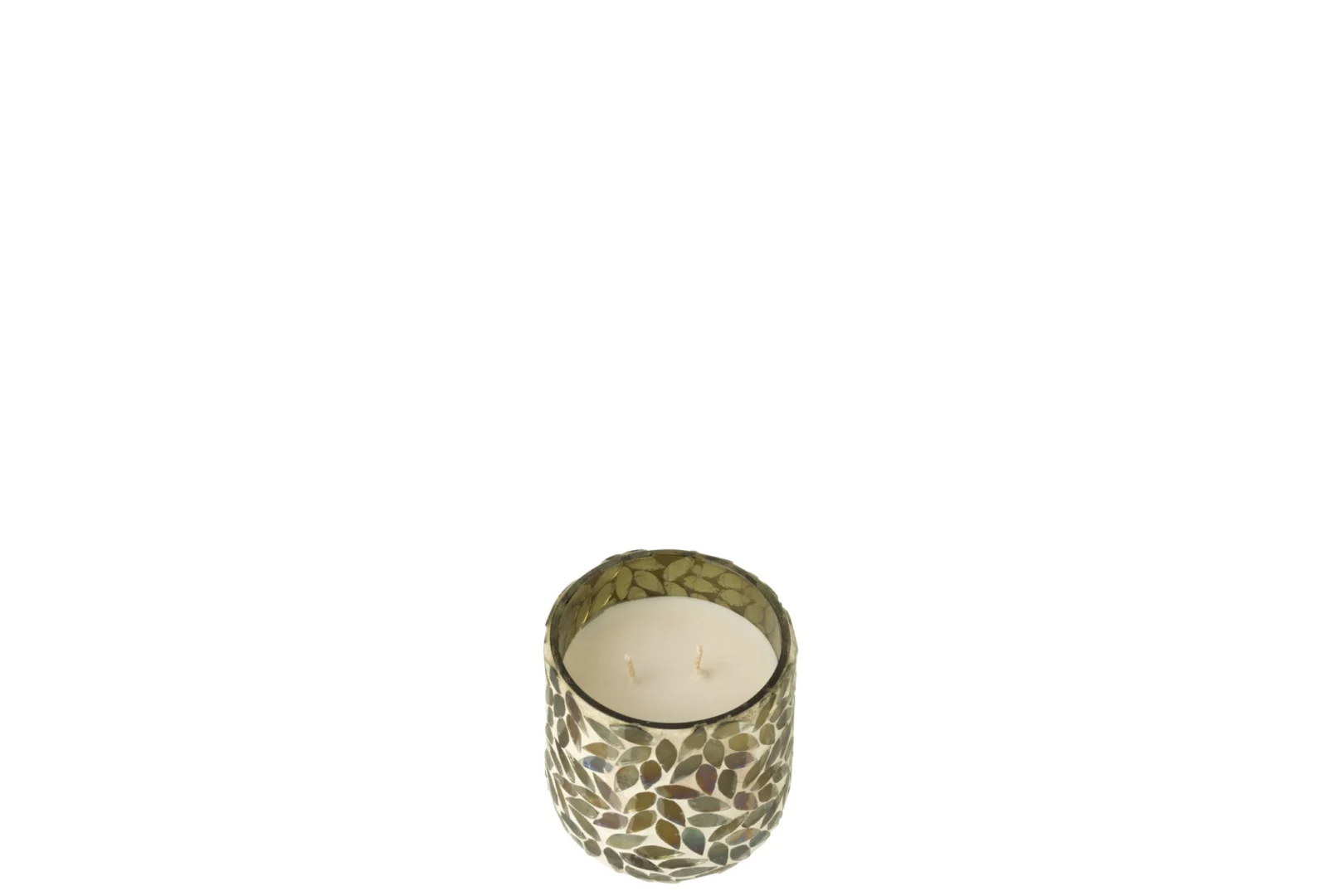Geurkaars Trira Groen in groen glas met was en oosterse thee- en kruidengeur, compact sfeervol design