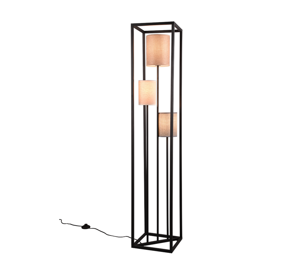 Vloerlamp Sannone Mat Zwart H153 cm - Set van 3