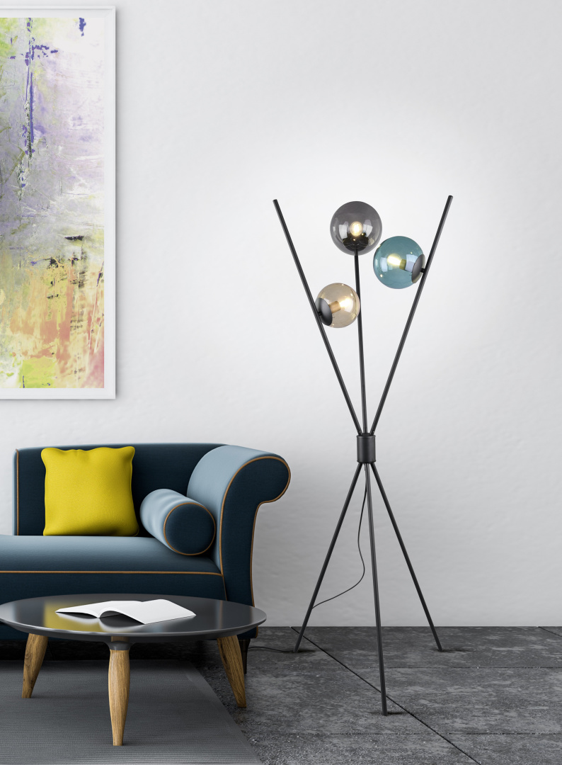 Vloerlamp Saudir Mat Zwart H156 cm - Set van 3 - Afbeelding 3