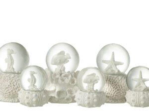 Sneeuwbol Sloondena Polyresin Wit - Set van 3