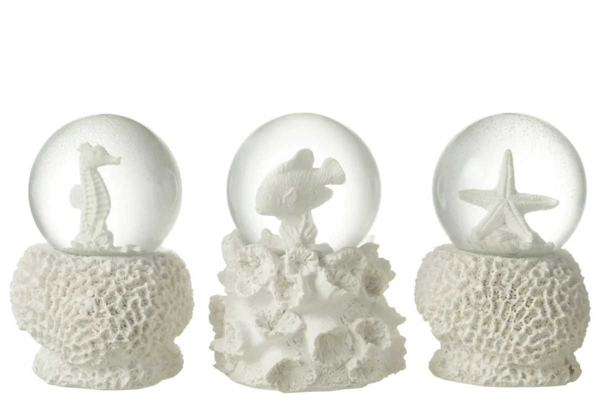Sneeuwbol Sloondena Wit Steen 10,5x10,5x13 cm (set van 3) – foto 2
