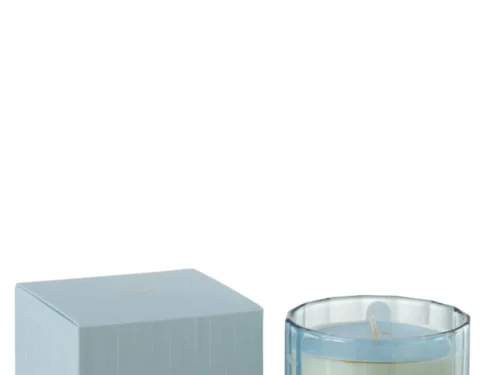 Geurkaars Breirnura Blauw met Blue Fantasy geur, in glazen houder en luxe verpakking