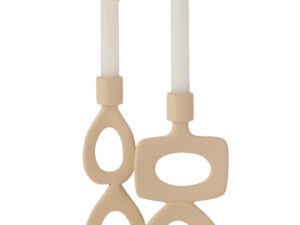 Kandelaar Treisor Aluminium Beige H26,5 cm - Set van 2