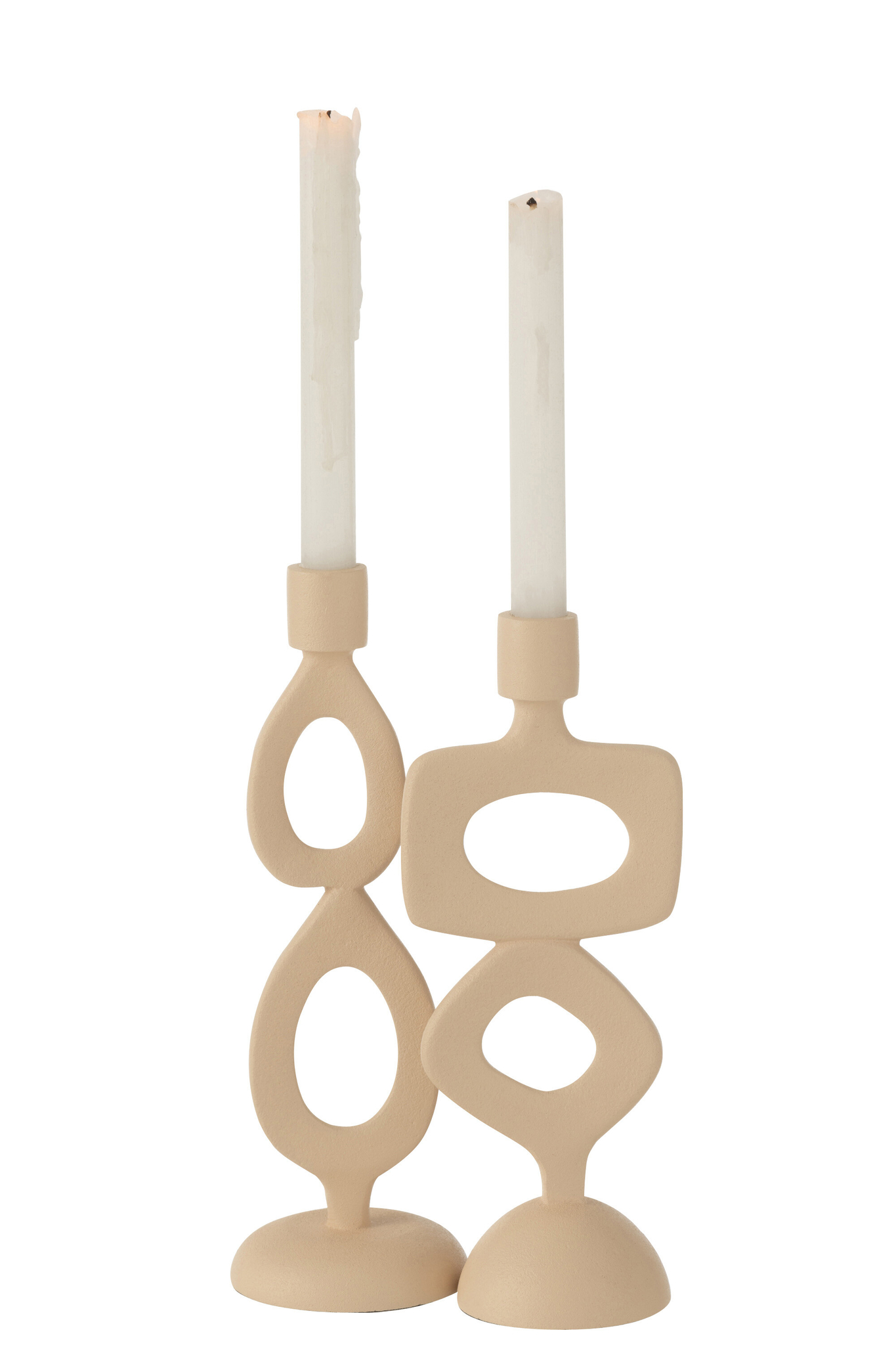 Kandelaar Treisor Aluminium Beige H26,5 cm - Set van 2