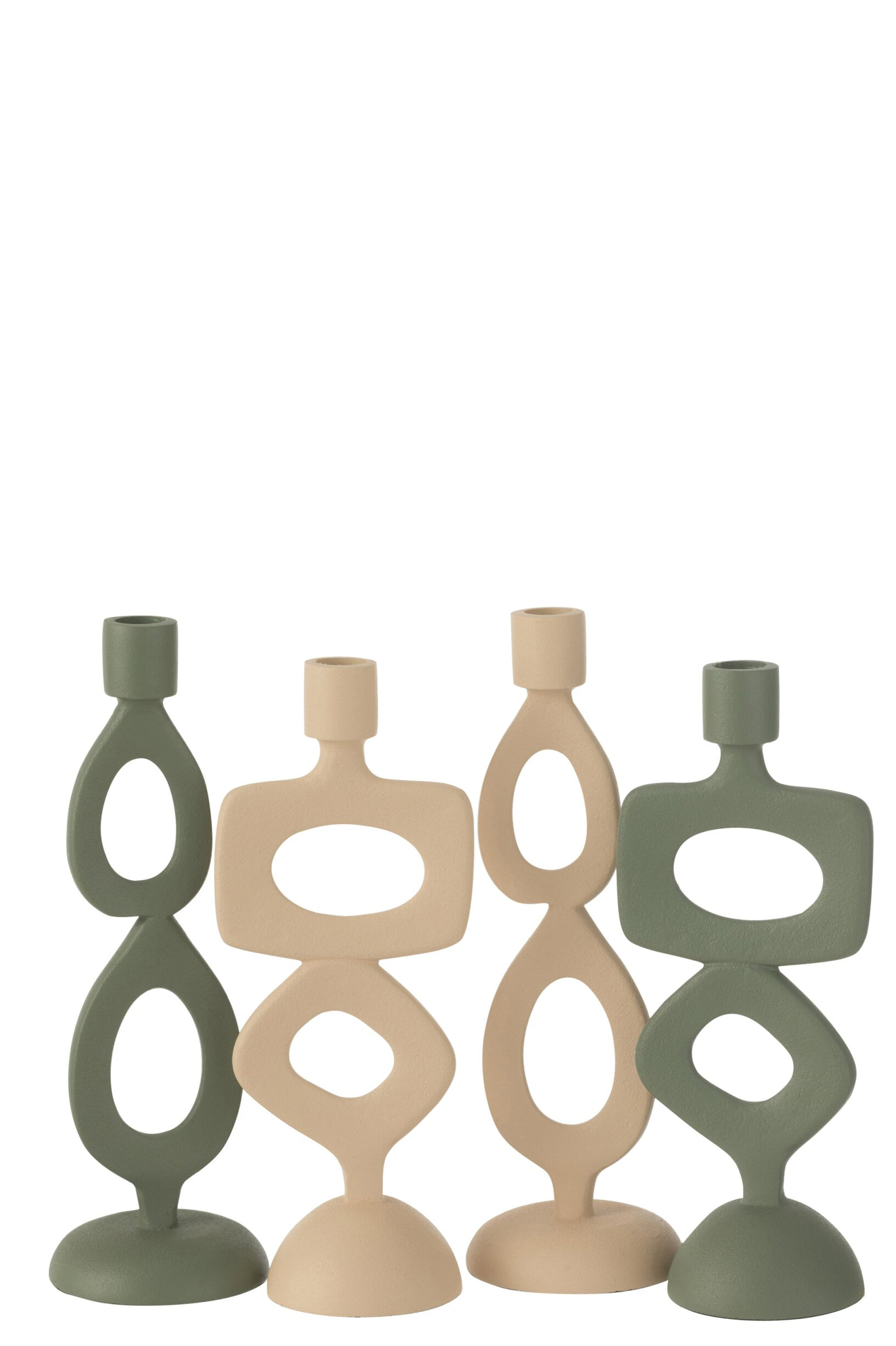 Kandelaar Treisor Aluminium Beige H26,5 cm - Set van 2 - Afbeelding 2