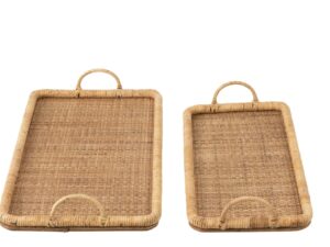 Dienblad Daurnonte Rotan Naturel - Set van 2