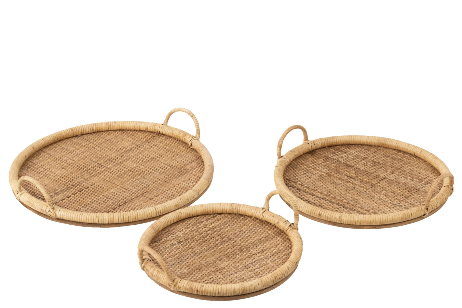 Dienblad Nunspeet Rotan Naturel - Set van 3 - Afbeelding 4