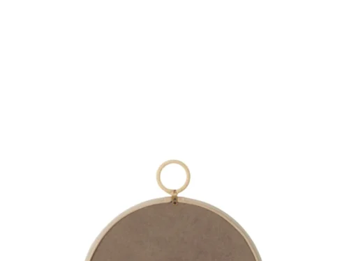 Wandklok Sobund Naturel van rotan, MDF en ijzer met rond design en compacte wandafmeting