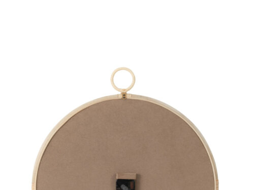 Wandklok Praavello Naturel met rotan rand en MDF-achterkant in warme natuurlijke tinten