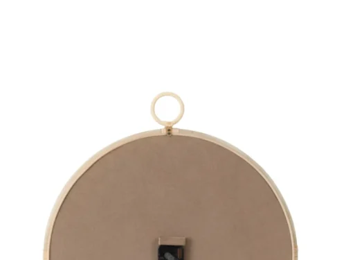 Wandklok Praavello Naturel met rotan rand en MDF-achterkant in warme natuurlijke tinten