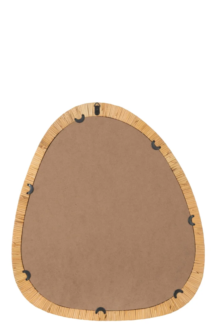 Spiegel Graanson naturel 66 x 3 cm met rotan rand en organische vorm