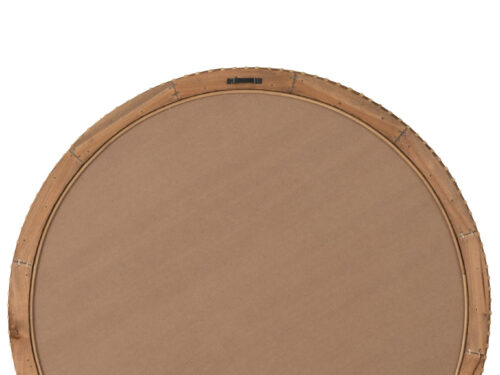 Ronde Spiegel Gasella Naturel, 75 cm, met vurenhout en rotan rand in warme naturel tinten