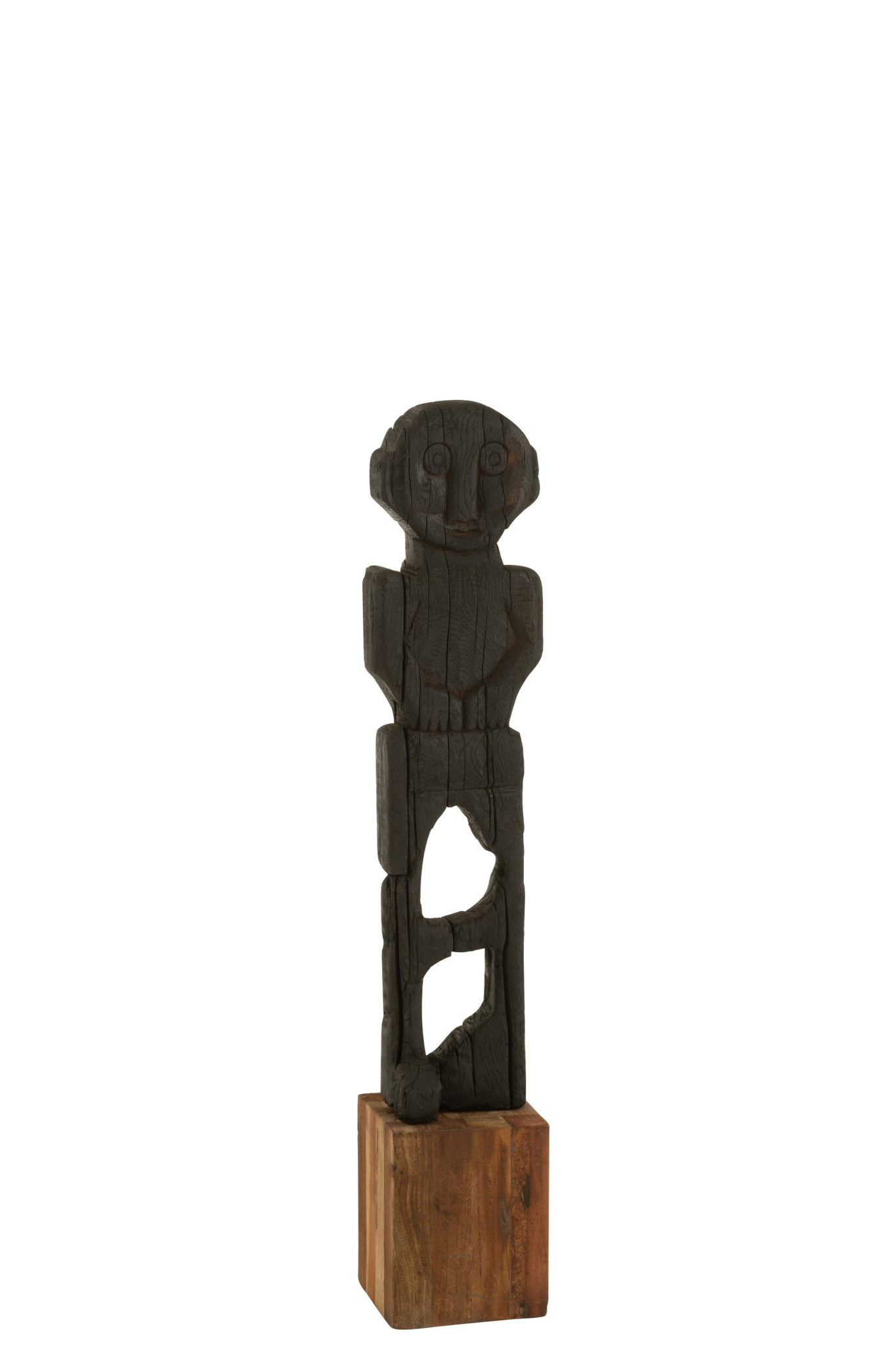 Beeld Triltond Hout Zwart H107,5 cm - Afbeelding 2