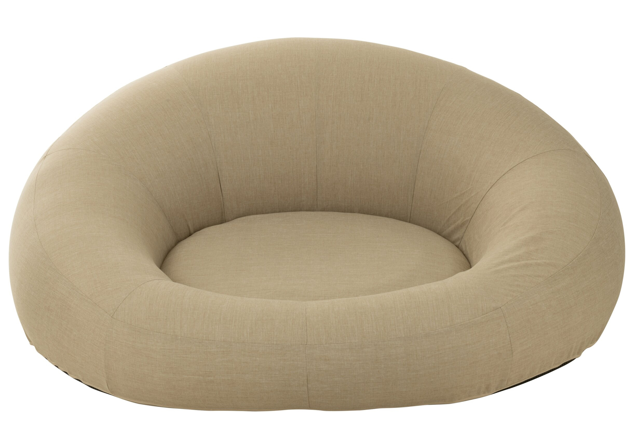 Beige Matras Jeimmak donut-vormige loungekussen, stevig en lichtgewicht met onderhoudsvriendelijk design