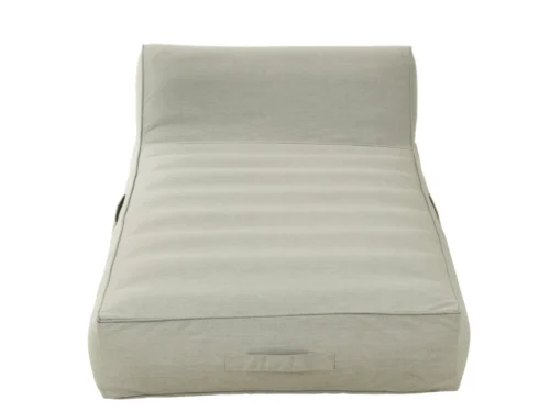 Matras Stome in rustige grijstint, royale lounge matras met gewatteerde bekleding en praktische draaggreep