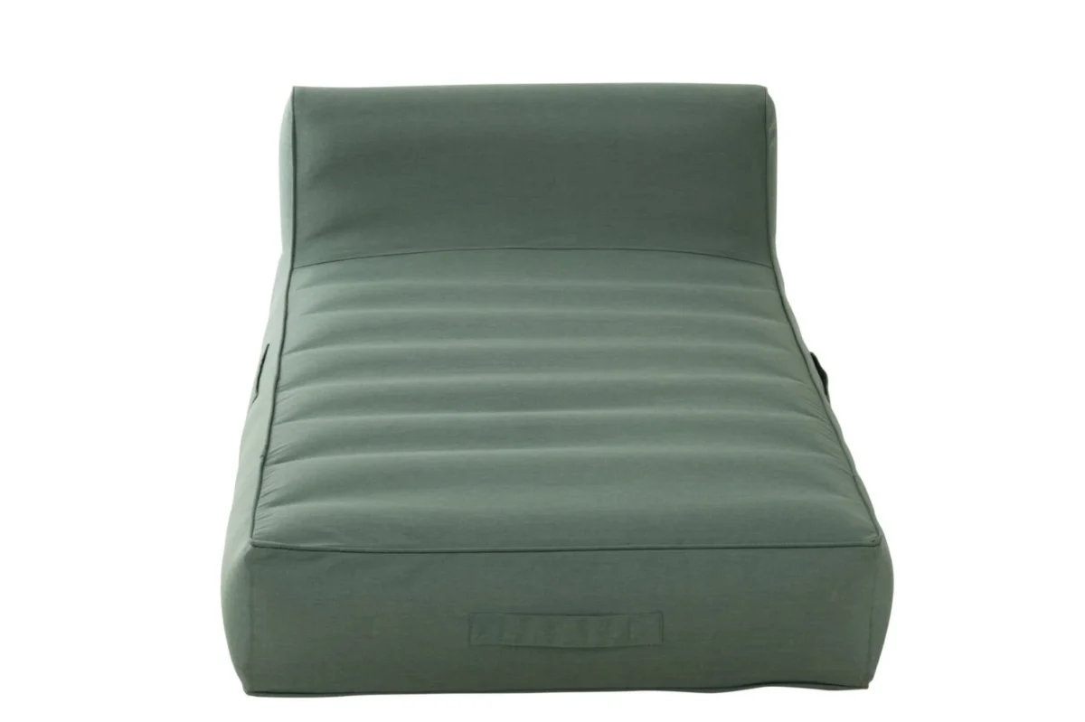 Matras Fonnun groene loungematras met gewatteerd design en zachte PVC-polypropyleen afwerking