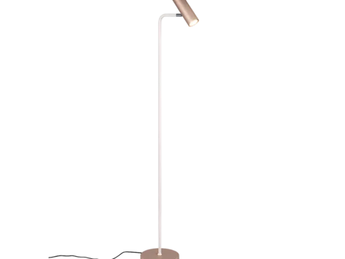 Skeillona vloerlamp van metaal, 151 cm hoog, koffiekleurig, met GU10-spot en slank modern design