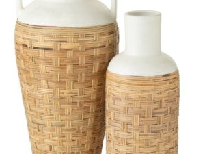 Vaas Slaasia Terracotta Wit H100 cm