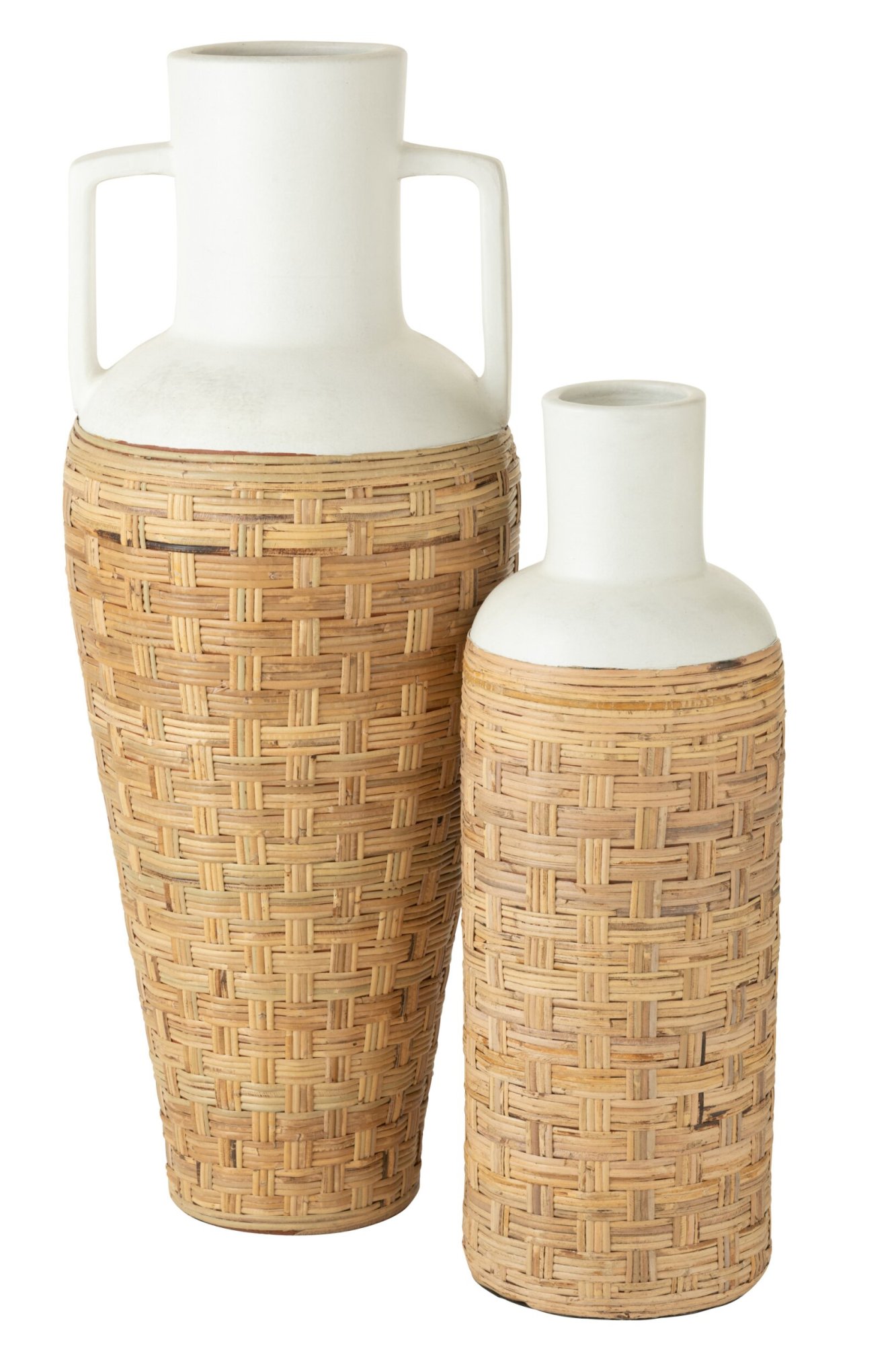 Vaas Slaasia Terracotta Wit H100 cm