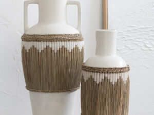 Vaas Jarin Terracotta Wit H75 cm