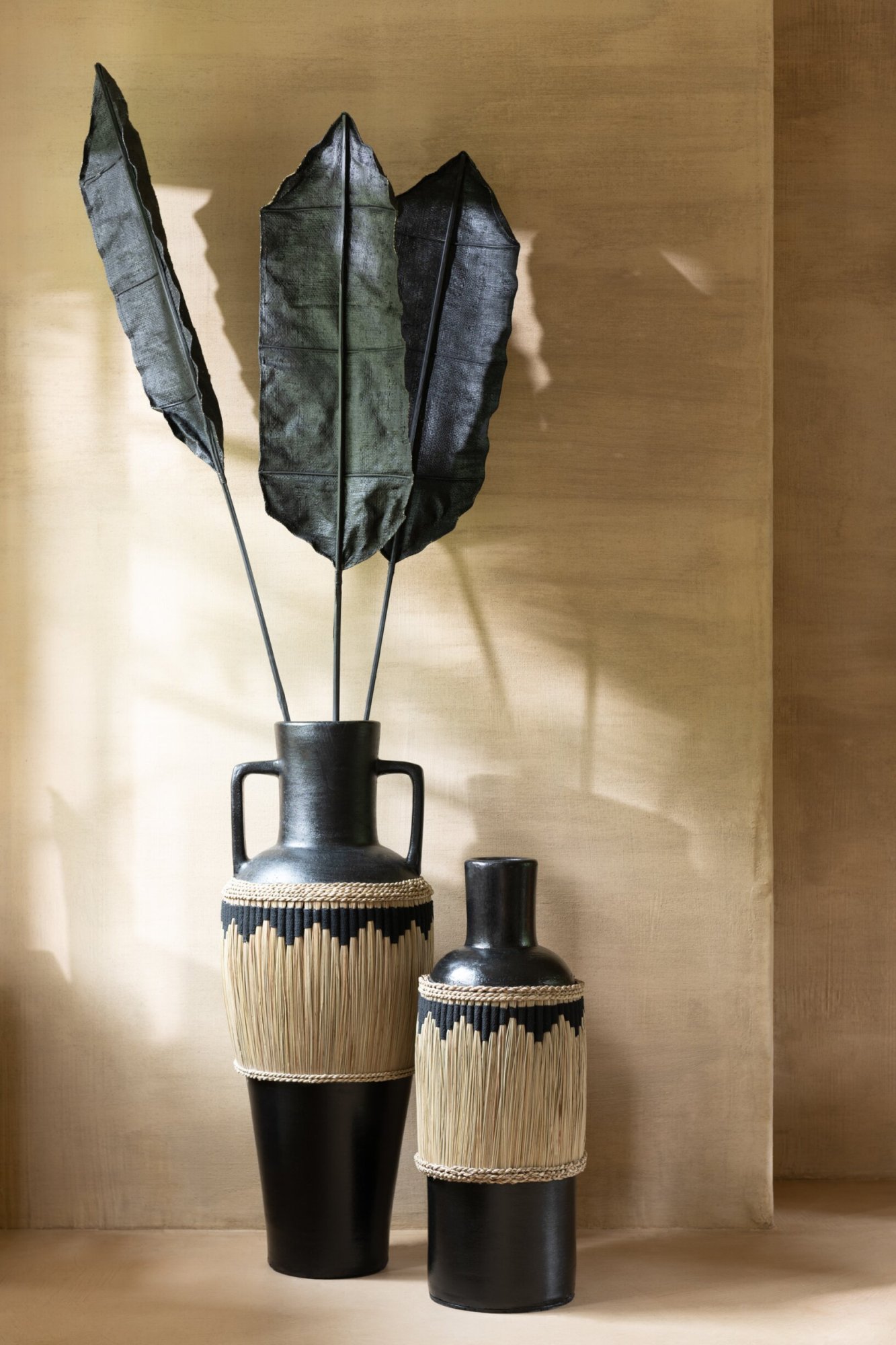 Vaas Graandil Terracotta Zwart H75 cm