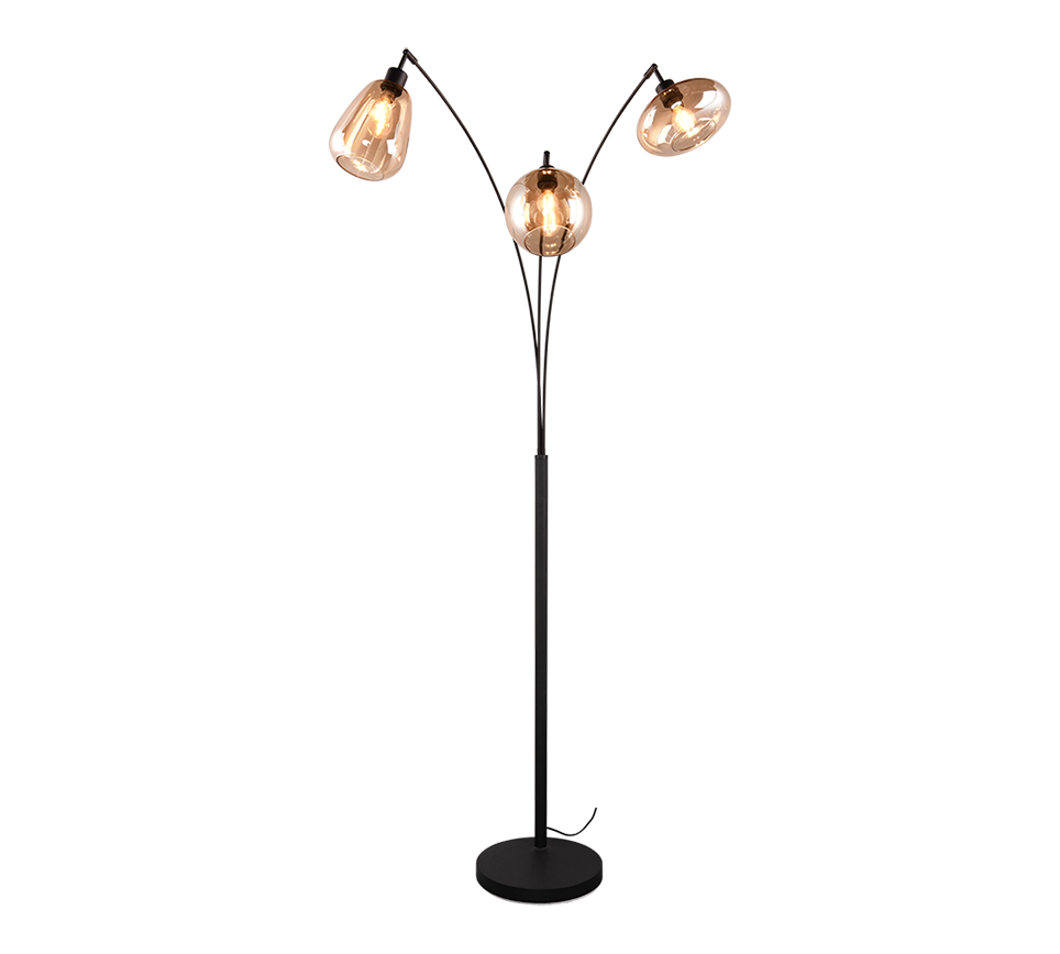 Vloerlamp Zeistura Mat Zwart H200 cm - Set van 3 - Afbeelding 2
