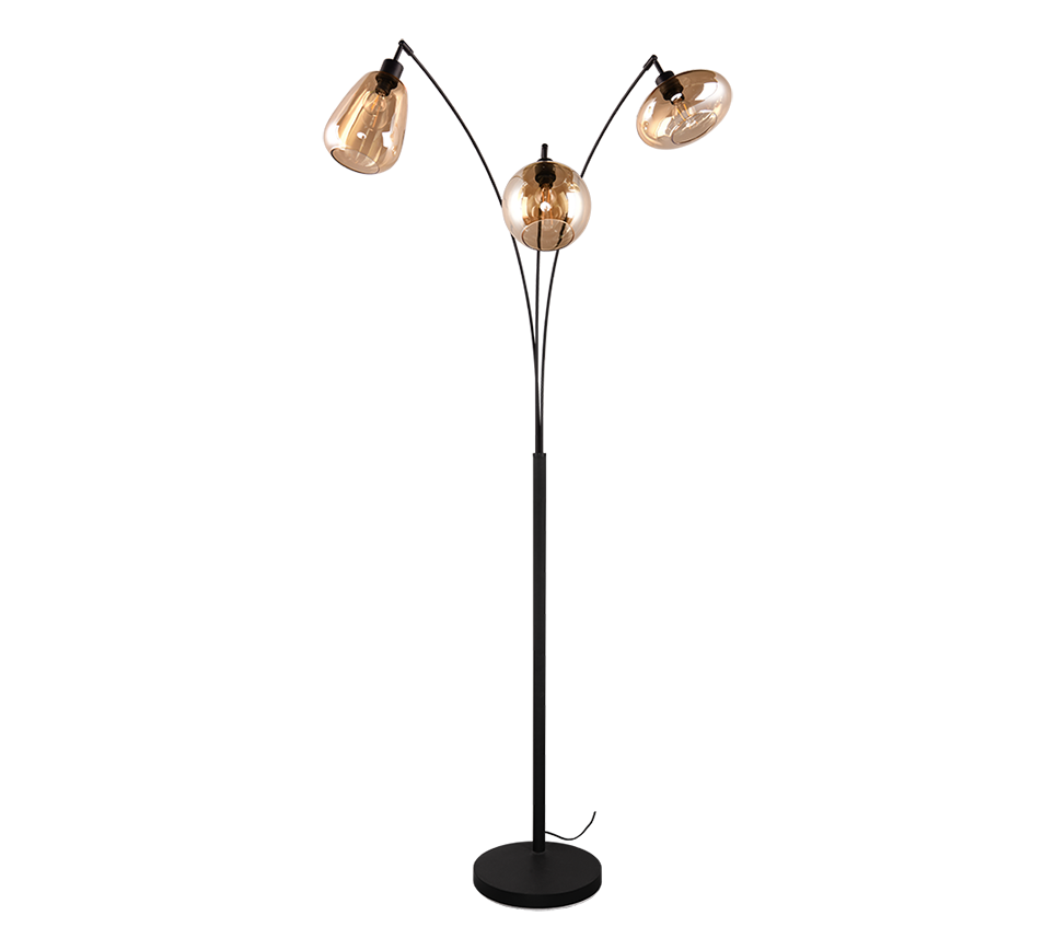 Vloerlamp Zeistura Mat Zwart H200 cm - Set van 3 - Afbeelding 4