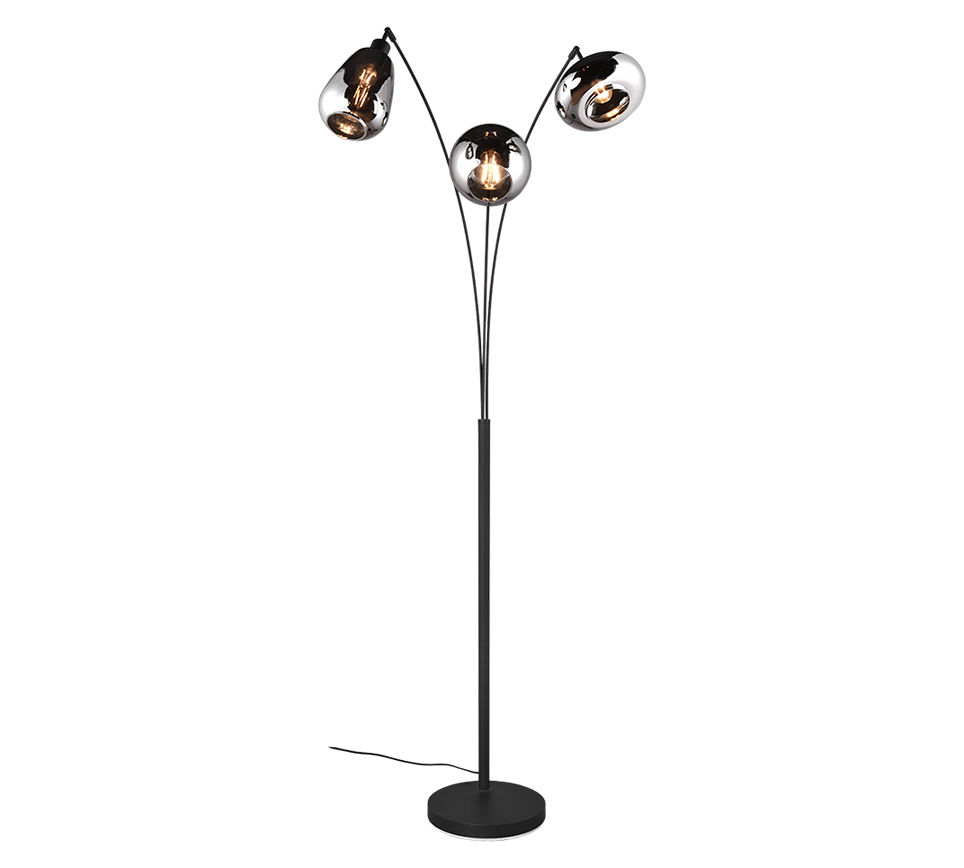 Vloerlamp Jiellone Mat Zwart H200 cm - Set van 3 - Afbeelding 2