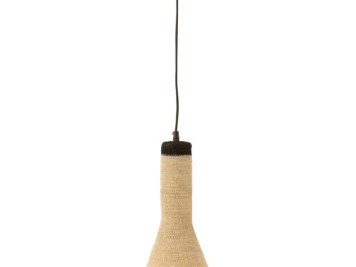 Hanglamp Haarrona van zeegras, handgevlochten naturel design met warme uitstraling