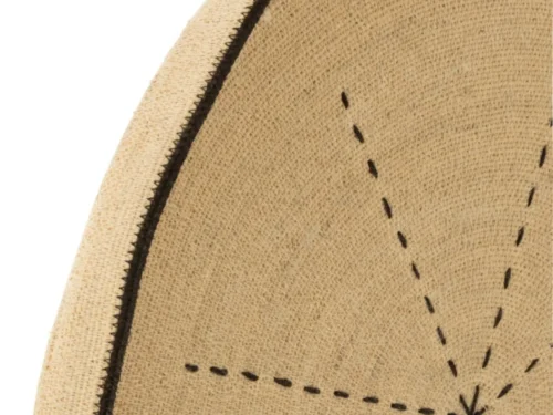Wanddecoratie Gruver naturel van zeegras met zwart stiksel en subtiel grafisch patroon