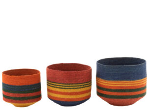 Mand Seoul Zeegras Meerkleurig - Set van 3