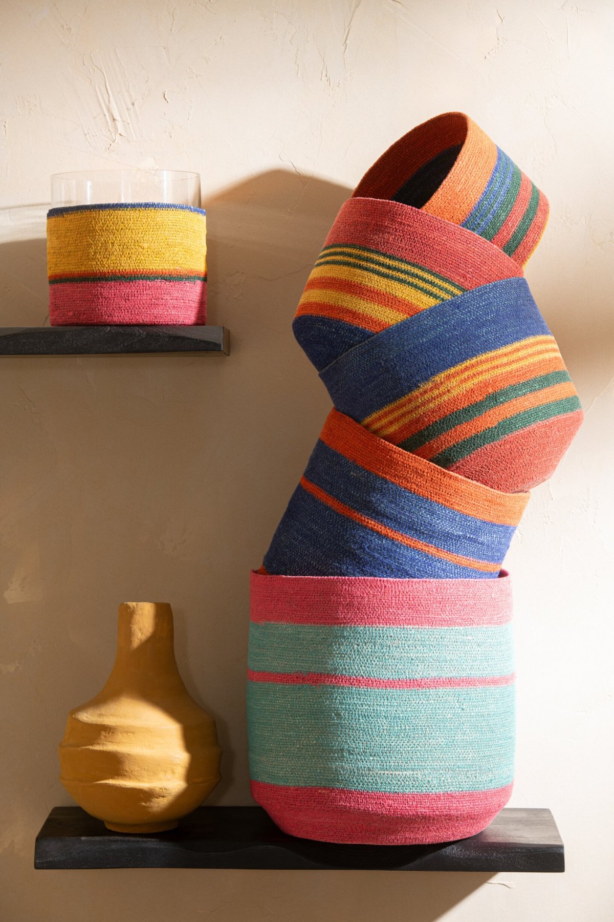 Mand Seoul Zeegras Meerkleurig - Set van 3 - Afbeelding 2