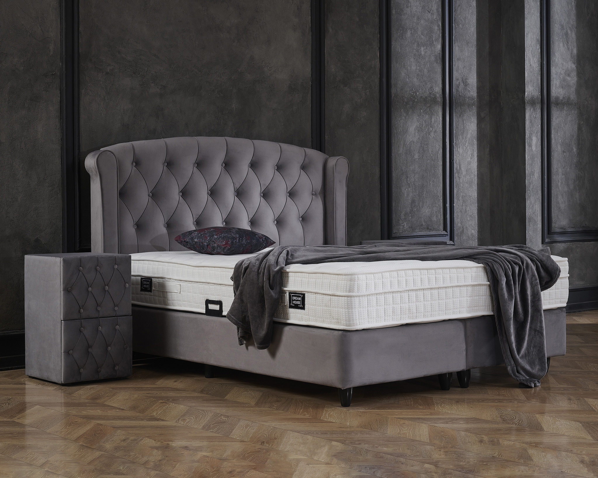 Boxspring Hikora Antraciet 180x200 - Afbeelding 3