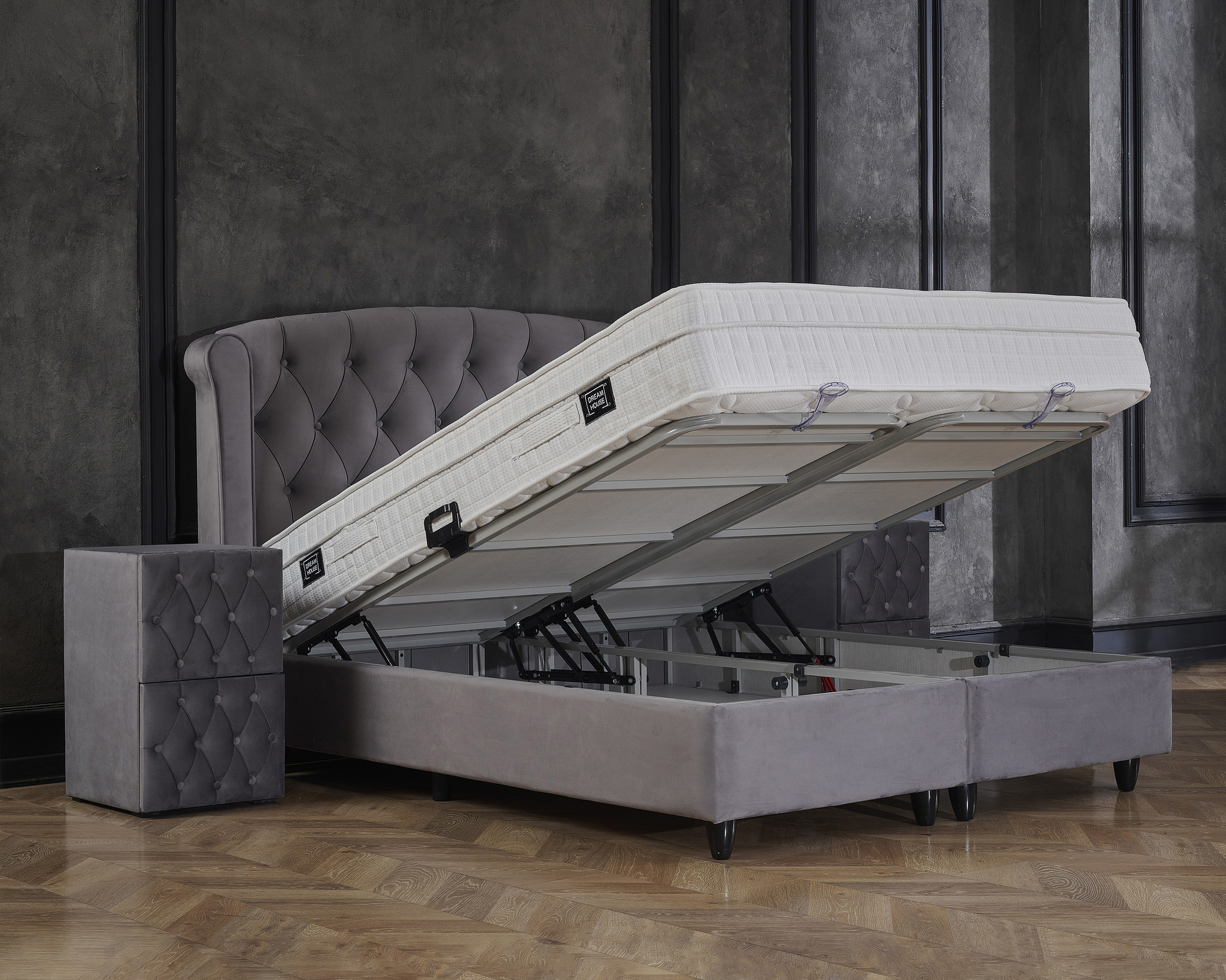 Boxspring Hikora Antraciet 180x200 - Afbeelding 4