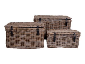 Opbergkist Grookek Rotan Grijs - Set van 3